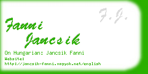 fanni jancsik business card